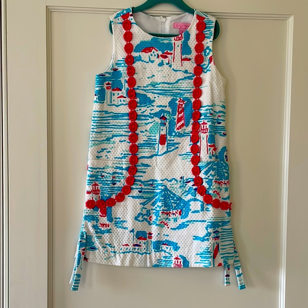 Lilly Pulitzer Kids lighthouse Blue and pink Dress